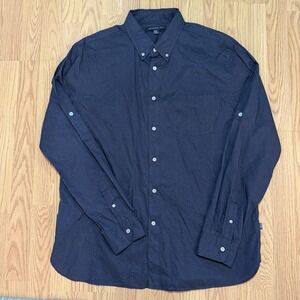 John Varvatos USA Shirt Mens XL Floral Dark Gray Long Sleeve Button Up